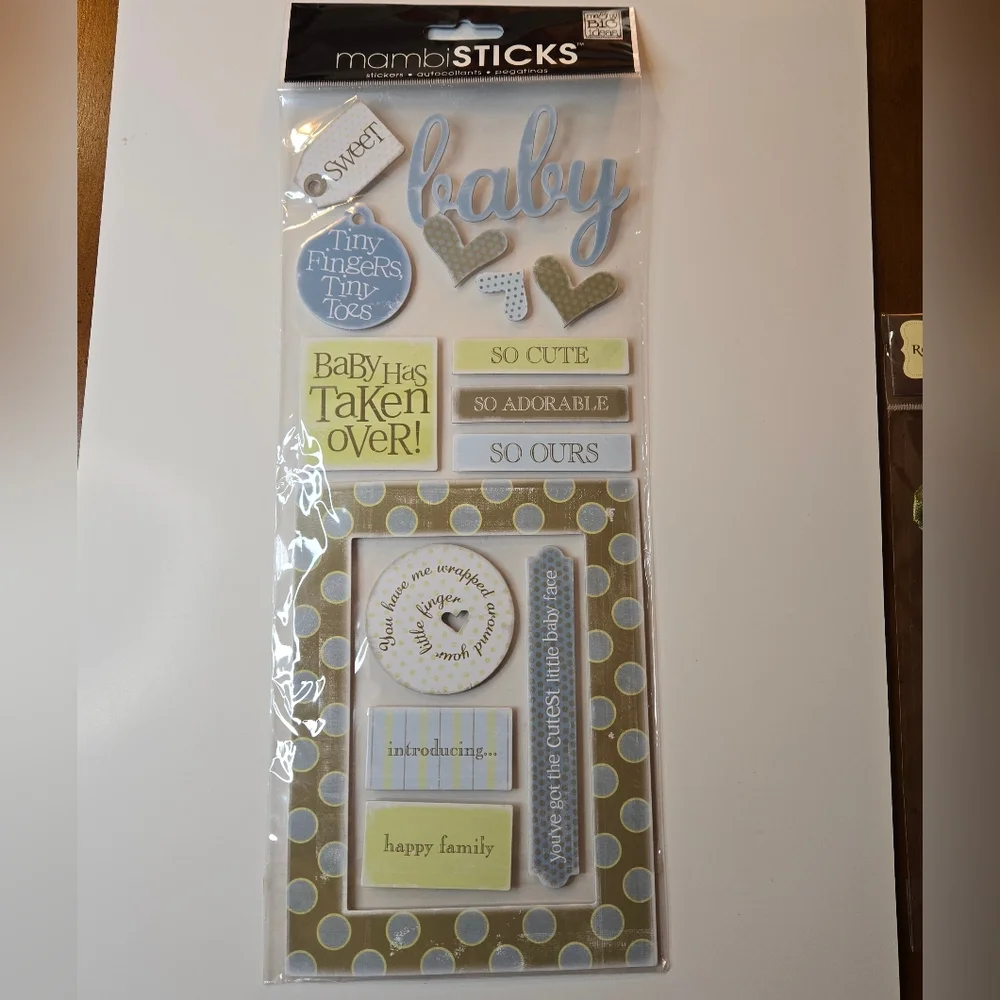 New Baby Theme Paper House 7 Packs Scrapbooking Supplies Assorted Stickers